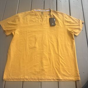 Xray Jeans T Shirt Mens Yellow  Henley Short Sleeve Stretch Casual 3XL